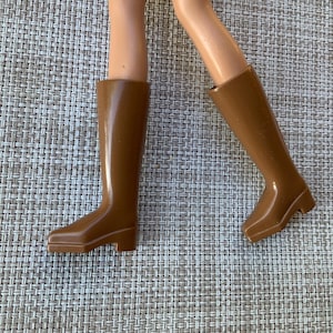 Vintage Brown Mod Barbie doll boots with square toes