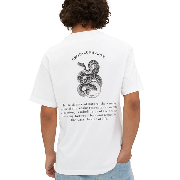 Unisex camisa oversize personalizada con diseño de serpiente de cascabel