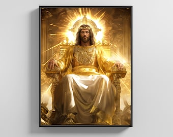 King Jesus Printable Wall Art | 8K Digital Artwork Prints | Instant Download Spiritual Decor | Christian Bible Poster | Christ Portrait