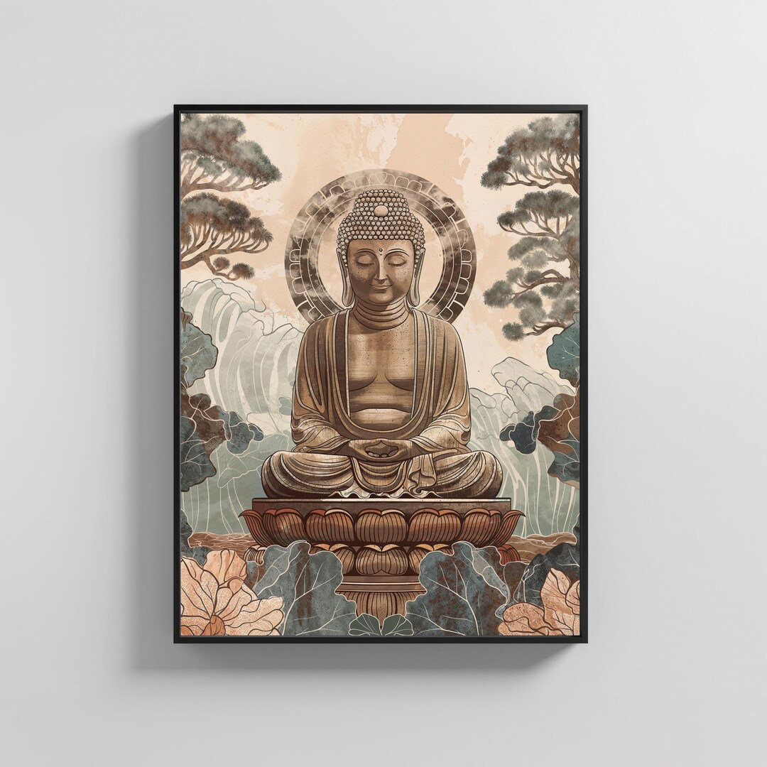 Buddha Printable Wall Art 8K Digital Buddhist Artwork Instant Download ...