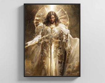 Michael Archangel Printable Wall Art | 8K Digital Modern New Age Artwork Prints | Instant Download Spiritual Decor | Christian Gift Poster
