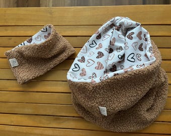 DOG + MUM LOOP, dog loop scarf bouclé, fleece, cotton reversible loop, dog loop, with / without snap fasteners / partner look / with name