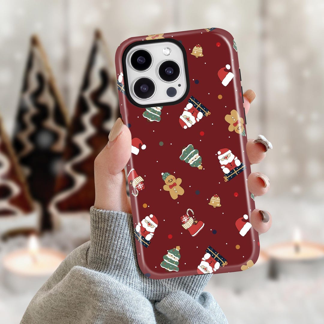 Gingerbread Santa Claus iPhone Case, Pastel Holiday Design Christmas