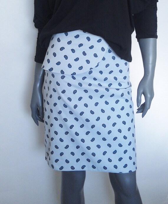 Items similar to Light blue pencil skirt with asymmetrical peplum on Etsy