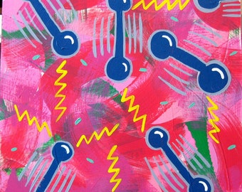 Miami Devices / original painting / whoa zap pow / 1959