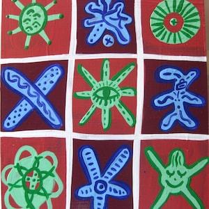 Lucky Nine / original painting / like nine pieces in one / 3473