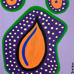 Goofy Goof / original painting / unique cheap affordable spotted and dottoed and colorful too / 2989