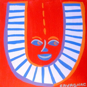 Despretensioso U / pintura original / enfrente, você adora / 4683