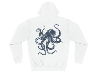 Unisex Varsity Hoodie, Meerestiere, Oktopus, Tiere