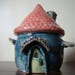 Handthrown Pottery Fairy House - Garden Art - Stoneware Ceramic Tiny Fairy Home