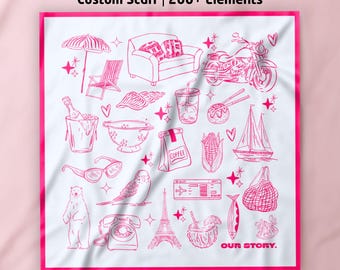 Custom Memory Scarf: Design Your Own Icon Scarf, Personalized Keepsake