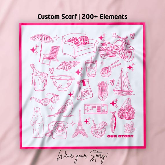 Custom Memory Scarf: Design Your Own Icon Scarf, Personalized Keepsake