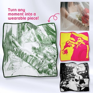 Custom Photo Satin Scarf: Personalized Pop-Art Keepsake