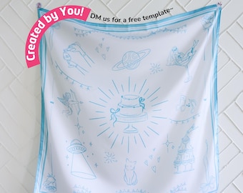 Personalized Wedding Scarf For Bridesmaid Gift – Satin Bachelorette Party Women Bandana