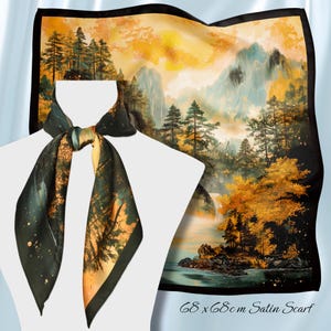 Patterned Satin Square Scarf: Versatile Hair Wrap & Fashion Accessory