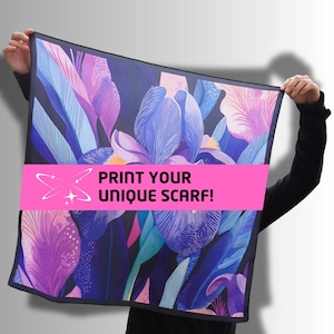 Custom Silk-like Satin Square Scarf – Print Your Artwork or Designs | Elegant Head Wrap & Fashion Accessory | Personalized Luxury Gift