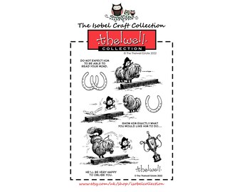 Thelwell Pony Photopolymer Stamp Set – Clear Horse Riding Stamps for Cardmaking & Scrapbooking