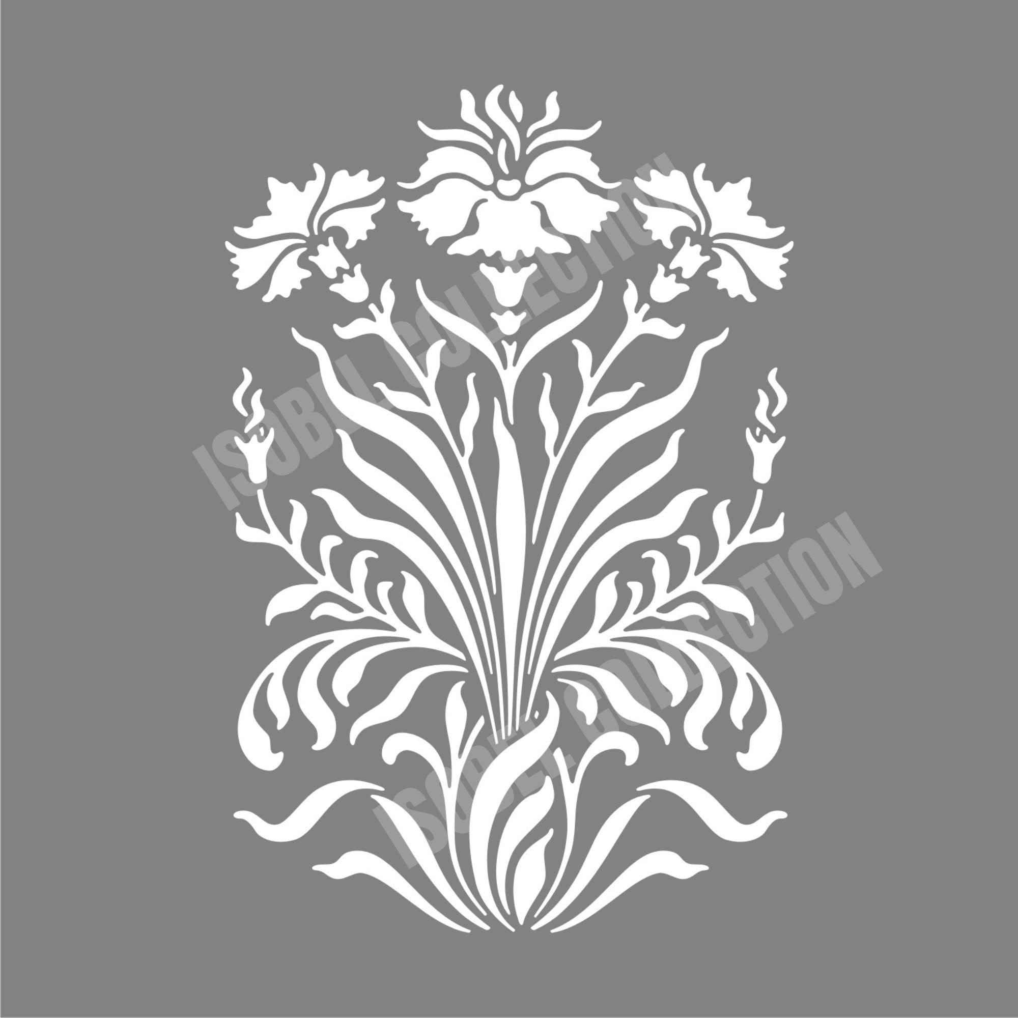 STENCIL Art Nouveau FLOWER Stencil Wall Decor Reusable 250 Etsy UK