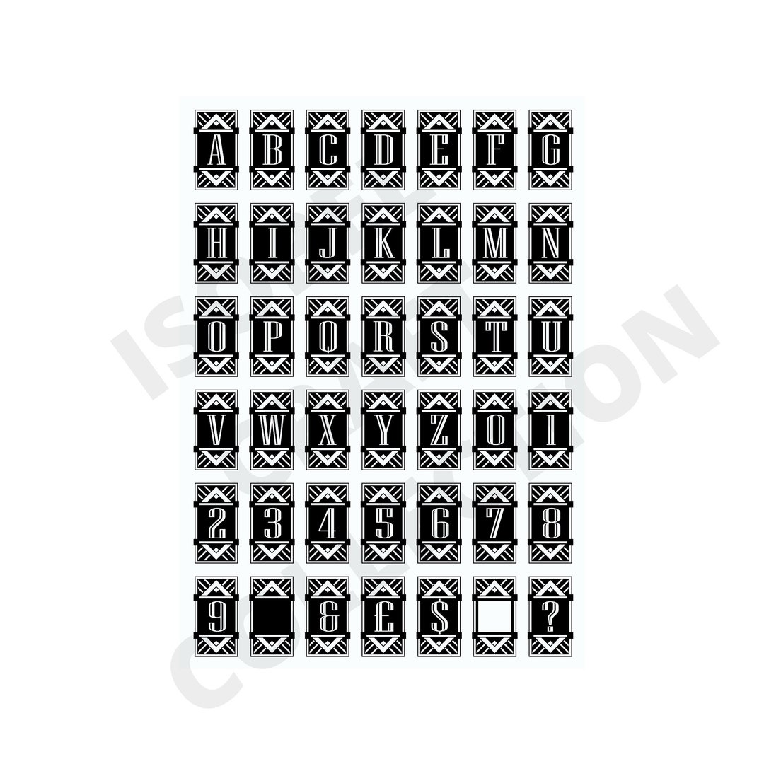 Art Deco Alphabet Stamp Set Clear Stamps Set A5 Art Deco Etsy