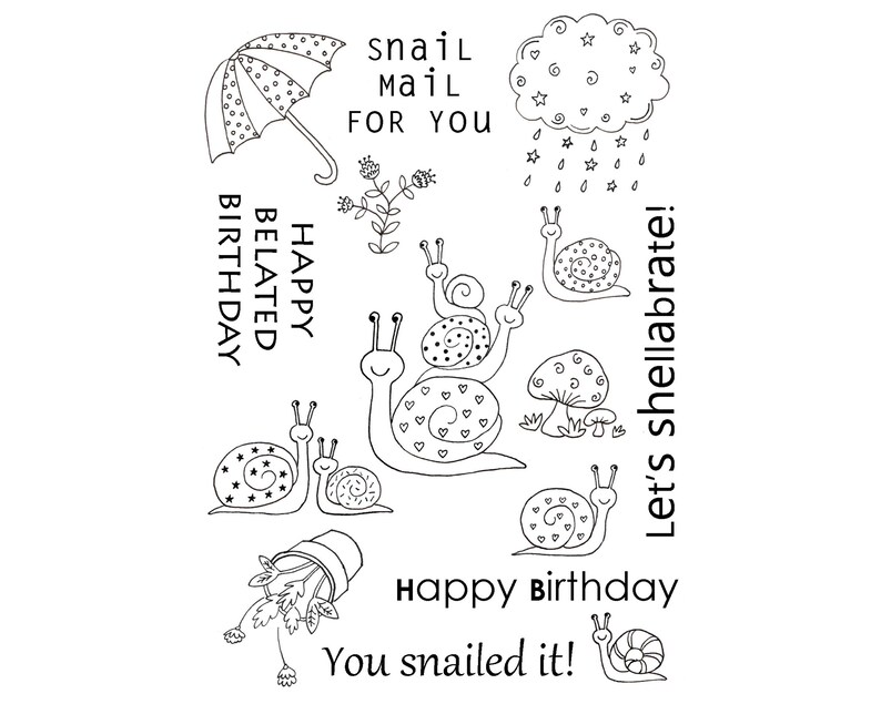 SNAIL STAMPS A6 Sized Photopolymer Clear Design Set Clear Etsy