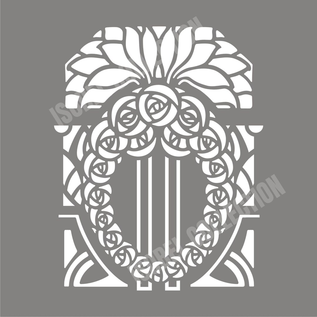 STENCIL Thick Mylar Craft Art Nouveau Stencil Reusable Deco Etsy
