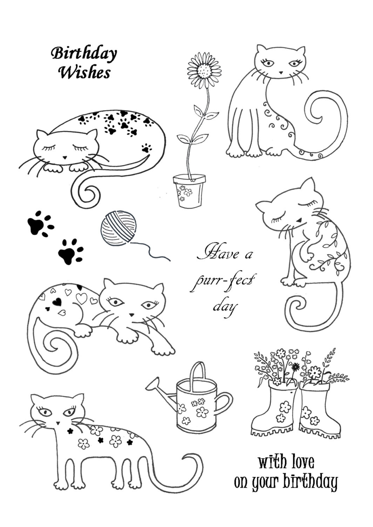 Photopolymer CAT STAMPS clear stamps for cat lovers cat Etsy