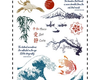 Japanese A4 Photopolymer Stamp Set – Cardmaking & Scrapbooking Supplies, Clear Rubber Stamps