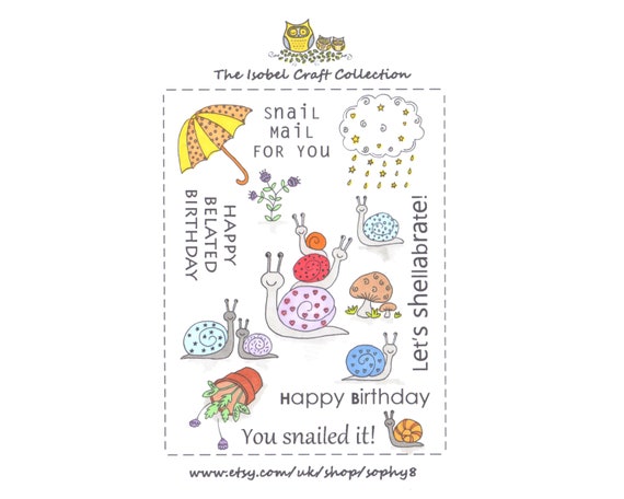 SNAIL STAMPS A6 Sized Photopolymer Clear Design Set, Clear Stamps