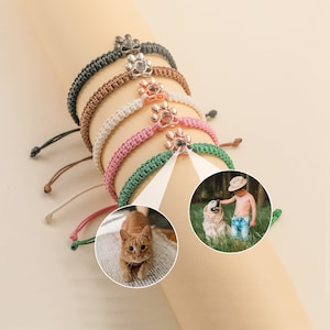 Photo Projection Bracelet Custom Pet Projection Photo Bracelet Handmade Minimalist Pet Memorial Gift Cat Dog Secret Jewelry Gift for Her Him