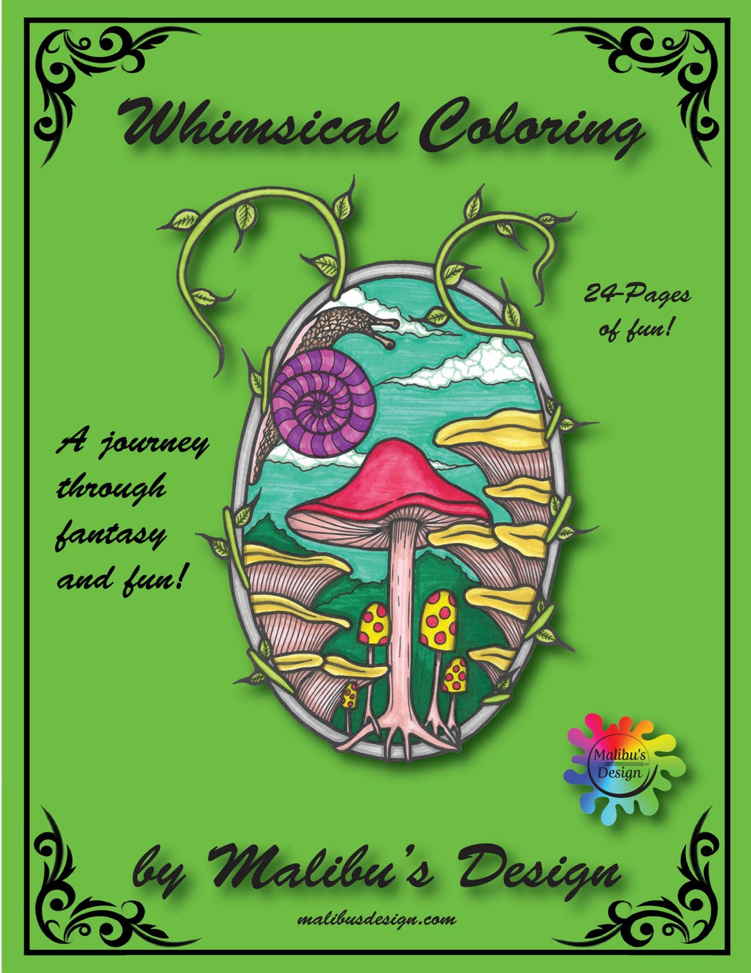 Whimsical Coloring Book | 24 Page Printable Pages | Instant Download ...