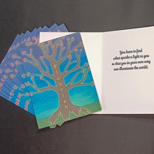 Set di biglietti Flourish & Illuminate – Confezione da 10 biglietti di auguri, design originale dipinto stampato su cartoncino opaco