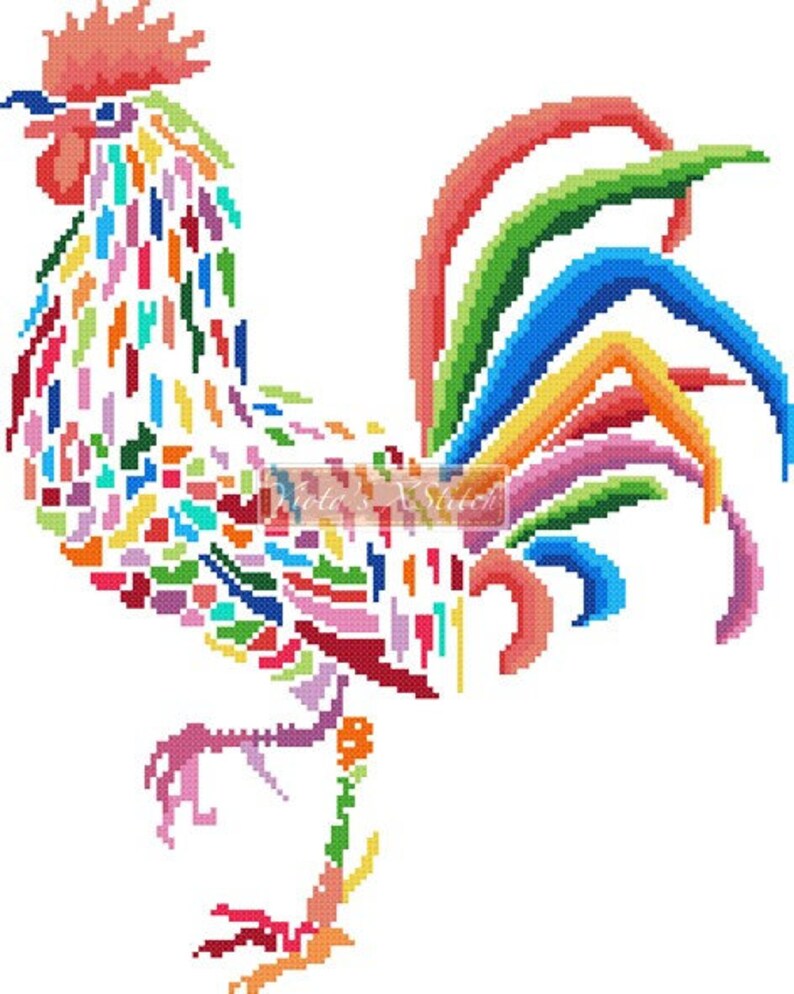 Rooster counted cross stitch kit Etsy