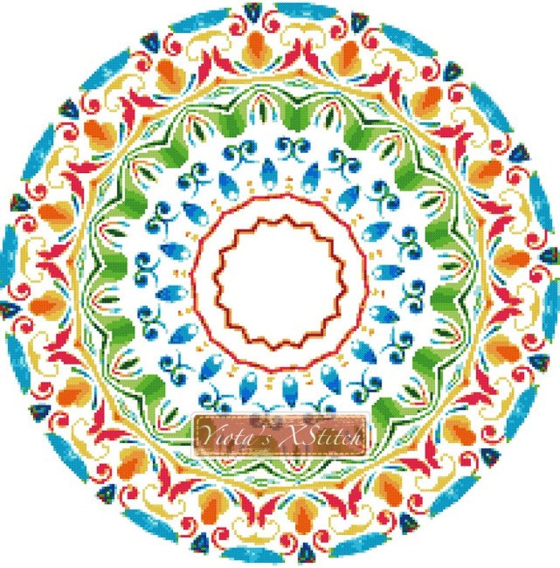 Mandala cross stitch kit Mandala 02 kaleidoscope counted | Etsy