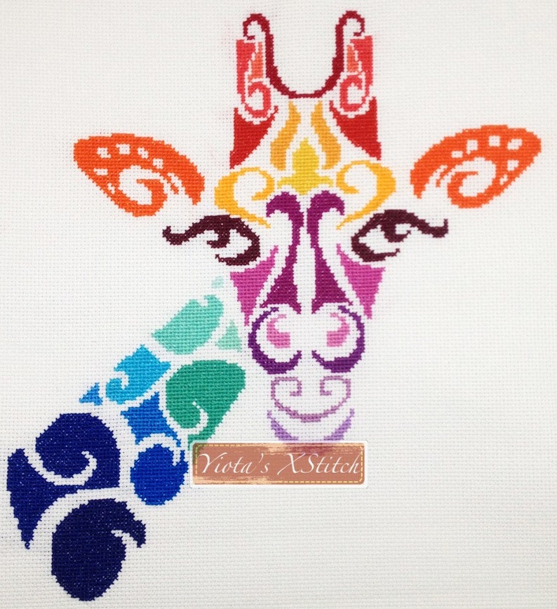 Tribal giraffe counted cross stitch kit Etsy