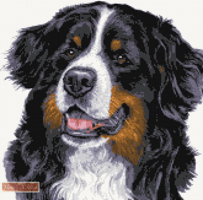 Bernese Mountain Dog Counted Cross Stitch Kit - Etsy