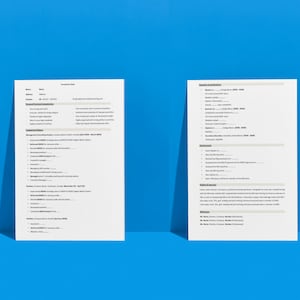 May include: A resume with a white background and black text. The resume is divided into two columns. The left column lists the applicant's skills and experience. The right column lists the applicant's education and qualifications.