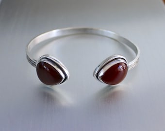 Sterling silver, red Onyx bracelet