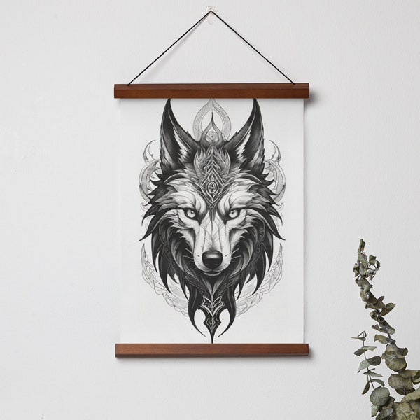 Wolf Poster | Print Art | black and white  | Wall art | Home decor | Gift idea