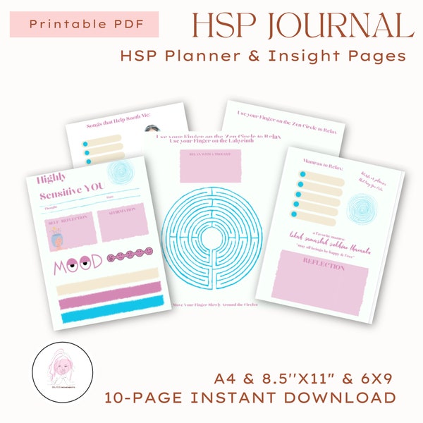 Highly Sensitive People Worksheets * Highly Sensitive People Planner * HSP Worksheets*Mindful Worksheets*HSP Planner*Yoga Planner Help 4U