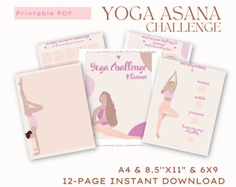 Yoga Monthly Challenge * Yoga Challenge Worksheets * Yoga Challenge * Women's Yoga Challenge Monthly * Self-Care Yoga Challenge * Self-Care