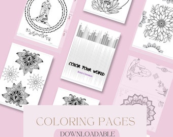 Yoga Coloring Pages * Yoga Asana Coloring Book * Asana Coloring Pages * Mandala Coloring Page * Mandalas * Women's Drawing Page*Fun Coloring