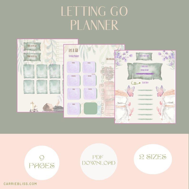 Letting Go Worksheets Let Go Worksheets Letting Go of What No Longer Serves You Planner Let Go Planner Girl Let GO Planner Let Go image 2