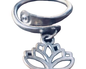 Lotus Knuckle Ring *Lotus Ring *Yoga Ring  *Boho Ring *Boho Jewelry *Yoga Jewelry *Lotus Jewelry *Gypsy Ring