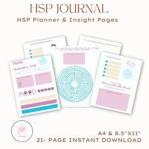 NEW 21-Page Highly Sensitive People Worksheets Highly Sensitive People Planner HSP WorksheetsMindful WorksheetsHSP Planner Help 4U image 1