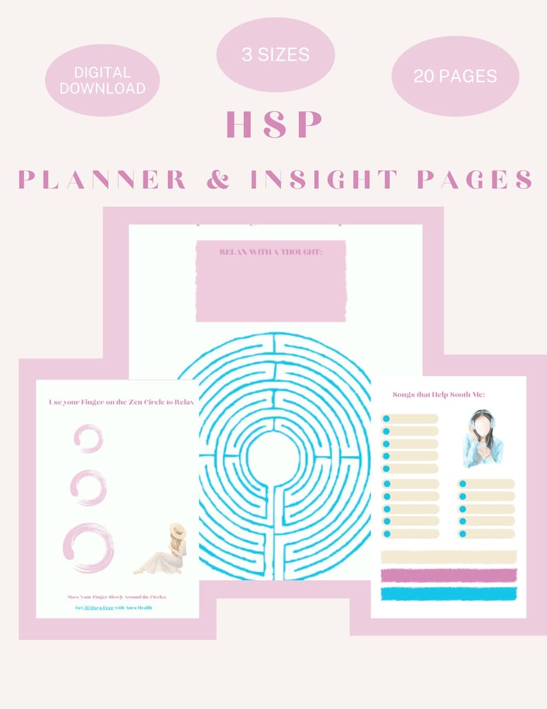 NEW 21-Page Highly Sensitive People Worksheets Highly Sensitive People Planner HSP WorksheetsMindful WorksheetsHSP Planner Help 4U image 2