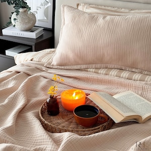 Organic %100 Cotton Muslin Pillow Case with Many Size and Color Options,Standart,Queen and King Pillow Cover for Lovely Bedroom Decor