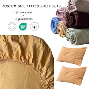 Custom Size Fitted Sheet Set Perfect for Hotels,Yachts  Use,Colorful Cotton Fitted Sheets with Many Size Options Available