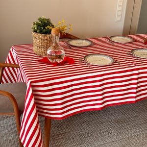 Striped Linen Table Cloth for Events,Parties,Weddings,Spill-Proof Fabric,Rectangle,Square,Round TableCloth,Different Size and Color Options