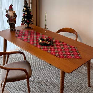Table Runner for Christmas Dinner,Table Decoration with Red Plaid Christmas Table Runner,Scottish Table Runner,New Year’s Gift