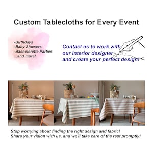 Custom-Sized Tablecloth for Every Event,Birthday Parties,Baby Showers,Wedding Events,Banquet,Bachelorette Parties,Every Color and Size